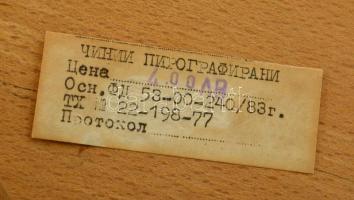 Matróz farkas, festett fa tálka, orosz jelzéssel, d: 15 cm