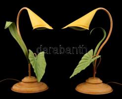 2 db növényt mintázó dekoratív lámpa, m: 39 cm