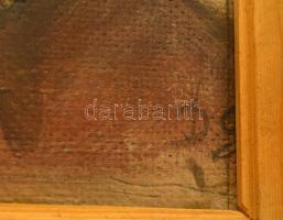 Dilinkó Gábor (1929-2014) : Női portré. Olaj, farost, fa keretben, 18x13 cm