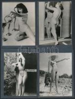 8 db erotikus fotó, kartonra ragasztva, 12×9 cm