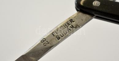 Fischer Budán régi borotva, jelzett, eredeti tokjában, h: 25 cm