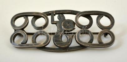 Ezüst(Ag) kitűző, jelzett, 5x2 cm, nettó:  8,6 g