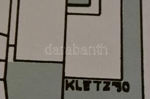 Kletz László (1950-): Keresztelés. Szitanyomat, papír, jelzett, 40×31 cm