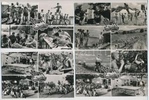 1919-1957 KISZ Önkéntes Ifjúsági Tábor; Képzőművészeti Alap Kiadóvállalat / Hungarian Young Communist League, propaganda - 4 db képeslap / 4 modern postcards