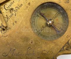 cca 1710-1760 Összecsukható, állítható ekvatoriális (egyenlítői) napóra iránytűvel, a főbb európai v...