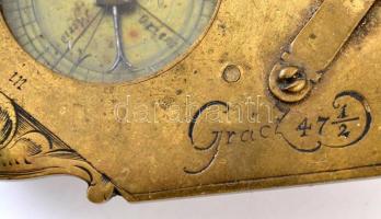 cca 1710-1760 Összecsukható, állítható ekvatoriális (egyenlítői) napóra iránytűvel, a főbb európai v...