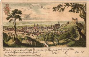 Pozsony, Pressbrug, Bratislava; Posonium 1649. Verlag R. Drodtleff litho (EM)