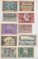 Ausztria 1920. 10-50h (10xklf) utalvány és szükségpénz, többek között Marsbach, Mondsee, Kritzendorf...