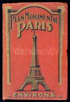 cca 1920-1930 Plan Monumental Paris & Environs. Guide commode pour voir et visiter les monuments de paris. Paris, é.n, A. Leconte, francia nyelven, 56x74 cm.