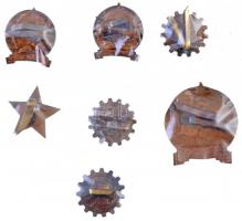 7db-os vegyes szocialista jelvény tétel, közte "Munkásőr sapkajelvény", "MTH Ipari Ta...