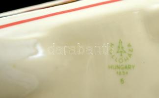 Hollóházi porcelán kulacs, kézzel festett, hibátlan, jelzett, m:22 cm