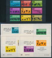 1967 Nyári Olimpia, Mexikó sor Mi 1236-1244 + blokk sor Mi 7-10