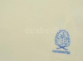 Herendi rózsa mintás áttört tál, kézzel festett, jelzett, hibátlan, 18×18 cm