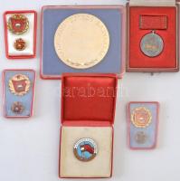 23db-os vegyes tétel a szocialista korszakból, közte 1954. "Magyar Népköztársaság Bajnokságai / OTSB Balatoni távúszás II." díjérem, A könnyűipar kiváló dolgozója", "A haza fegyveres szolgálatában", "Szocialista Brigád" jelvények T:2