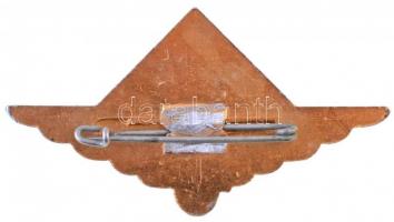 ~1970-1980. Úttörő festett Al jelvény postás és vasutas motívummal (32x68mm) T:2