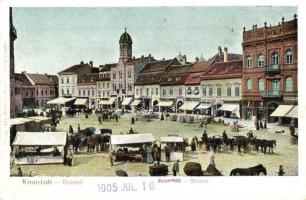 Brassó, Brasov, Kronstadt; Búzasor, piac / square, market (vágott / cut)