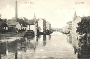 Kolozsvár, Cluj; Szamos, híd, gyár / river, bridge, factory