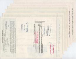 Amerikai Egyesült Államok 1961-1977. 6db-os részvény tétel, "Comptometer Corporation", &qu...