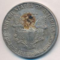Amerikai Egyesült Államok 1991. 1$ Ag Amerikai Sas T:2,2- szennyeződés USA 1991. 1 Dollar Ag American Eagle Bullion Coin C:XF,VF stain Krause KM# 273