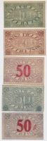 Pécs 1919. 10f-50f (5x) házipénztár-pénztárjegy T:II,III
