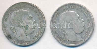 1893KB-1895KB 1K Ag "Ferenc József" (2x) T:2-,3 szennyeződés