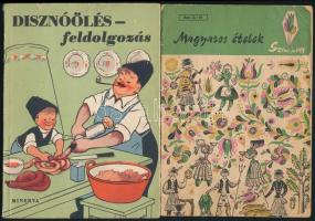4 db szakácskönyv az 1950-es évekből: özv. Szabó Józsefné: Disznóölés-feldolgozás. Bp., 1959, Minerv...