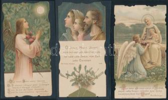 6 db litho szentkép, dombornyomott, aranyozott, jó állapotban