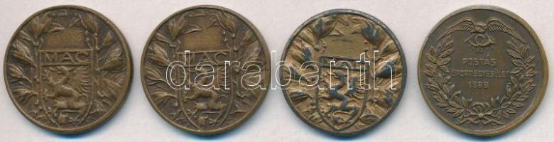 1875. "Magyar Athletikai Club" Br érem (3x) (29mm) + 1899. "Postás Sportegyesület&quo...