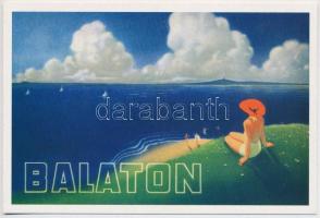 5 db MODERN megíratlan plakát reprint; Festők kiállítása, Balaton, Nor-Coc fürdőtrikó, magyar bor, s...