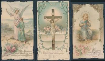 6 db litho szentkép, dombornyomott, aranyozott, jó állapotban