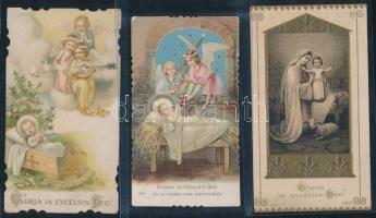 6 db litho szentkép, dombornyomott, aranyozott, jó állapotban