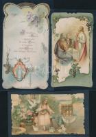 6 db litho szentkép, csipkés szélű, aranyozott, jó állapotban