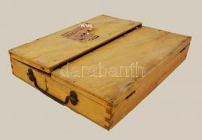 Ezermester hiányos barkács készlet, fa dobozban, 40×30 cm