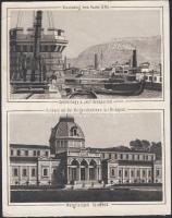 Budapest Gellérthegy és Margit szigeti fürdő lithokép 13x10 cm