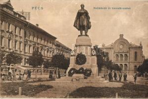 Pécs, Majláth tér, Kossuth szobor, zsinagóga, piac (EK)