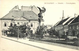 Budapest I. Dísz tér, Honvéd szobor, fehérnemű és függöny üzlet (EK)