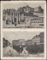 Budapest Várbazár és Józef főhg. térlithokép 13x10 cm (saroktörés)