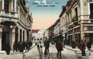 Lugos, Lugoj; Deák Ferencz utca, Hörger Ferenc üzlete / street, shops