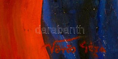 Vörös jelzéssel: Várandós merengés. Olaj, karton, sérült (karton megvetemedett), 120×70 cm