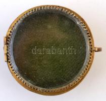 Aranyozott ékszertartó szelence, d: 6 cm, m: 3 cm