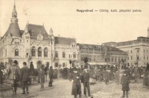 Nagyvárad, Oradea; Görög katolikus püspöki palota, piac, fodrász / bishop&#039;s palace, market, hairdresser &quot;1940 Nagyvárad visszatért&quot; So. Stpl