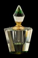 Kétszínű kristály parfümös üvegcse, m: 8 cm