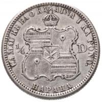 Hawaii 1883. 1/4$ Ag "I. Kalakaua" (6,22g) T:2,2- ph.
Hawaii 1883. 1/4 Dollar Ag "Ka...