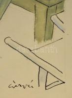 Olvashatatlan jelzéssel: Törökök Koreában. Vegyes technika, papír, üvegezett keretben, 34x40 cm