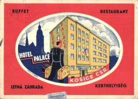 Kassa, Kosice; Hotel Palace reklámlap / hotel advertisement card, "1938 Kassa visszatért" So. Stpl s: Wiko (EK)