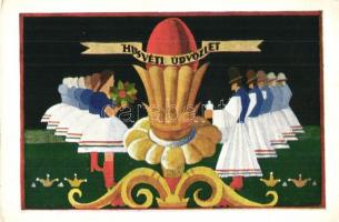 Húsvéti üdvözlet. Rigler József Ede 312. kiadása / Easter art postcard