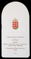 1993 II. Erszébet királynő és Fülöp herceg magyarországi látogatásáakor tisztelétére rendezett díszebéd étlapja, magyar és angol nyelven