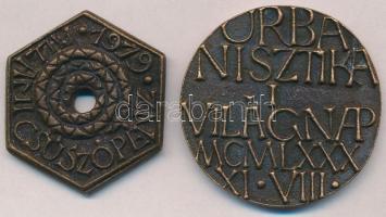 Ligeti Erika (1934-2004) 1979. "Állami csúszópénz - Respublica Szentendre" Br gúnyérem (37...