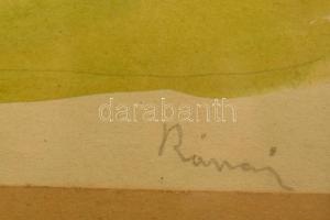 Rónai jelzéssel: Barátnők. Akvarell-ceruza, papír, üvegezett keretben, 24×18 cm