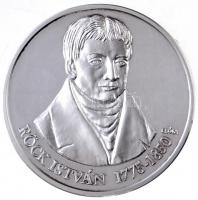 Csóka Zsuzsa (1962-) DN "Röck István 1775-1850" ezüstözött Br emlékérem (60mm) + DN "...